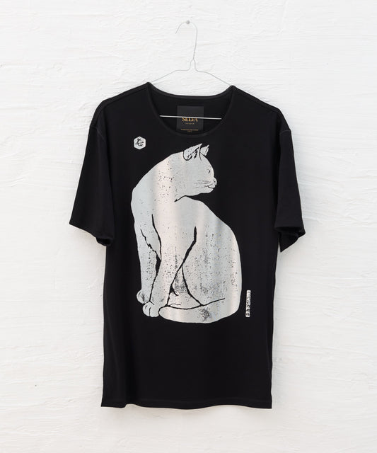 Koszulka męska - Hasegawa IV Sadanobu Cat Silver - czarna