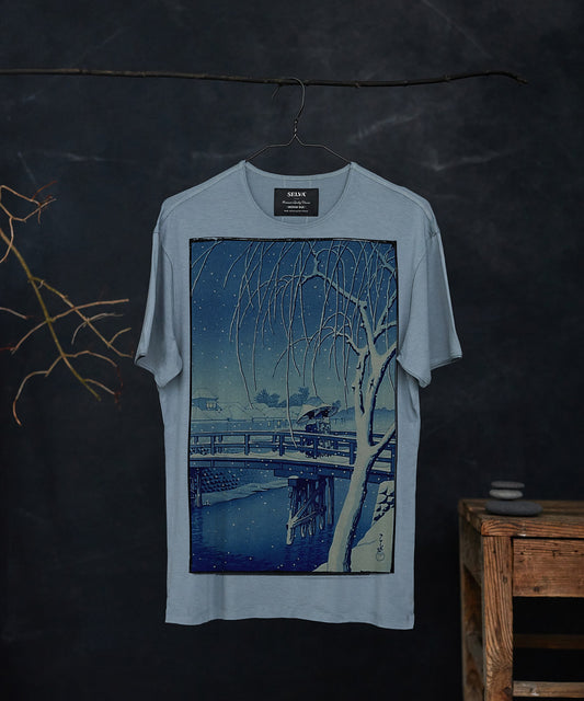 Kawase Hasui No. 2 Men’s T-Shirt – storm cloud