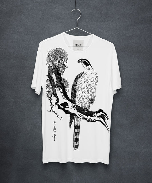 Kitagawa Utamaro / Falcon and Pine Tree - Men’s T-shirt