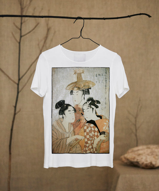 Koszulka damska - Kitagawa Utamaro No. 74 - biały