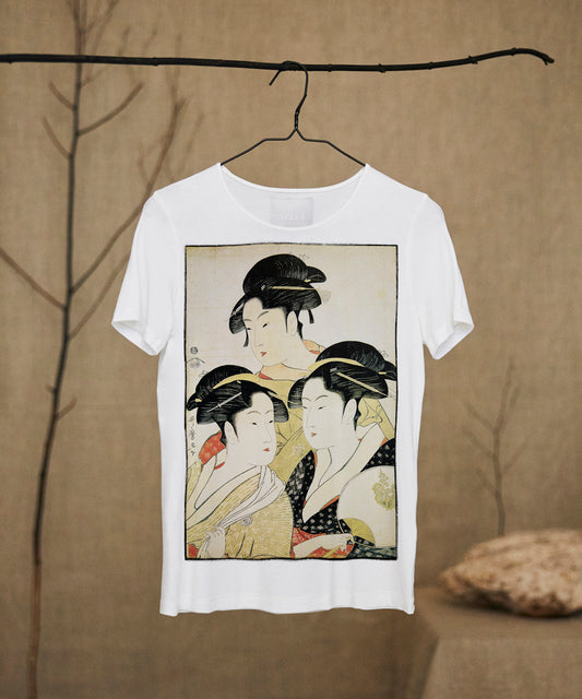 Koszulka damska - Kitagawa Utamaro No. 68 - biała