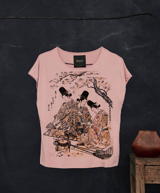 Okumura Masanobu no.1 light pink t-shirt woman