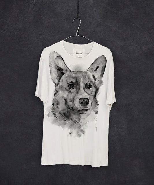 Pembroke corgi white t-shirt MAN
