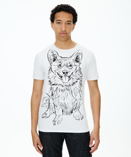 Koszulka męska - Welsh Corgi Pembroke - wzór 2 - Biała