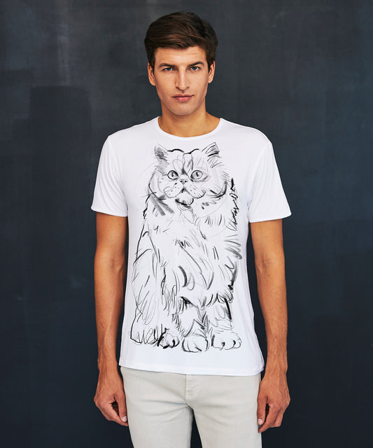 Persian Cat No. 2 Men's White T-Shirt