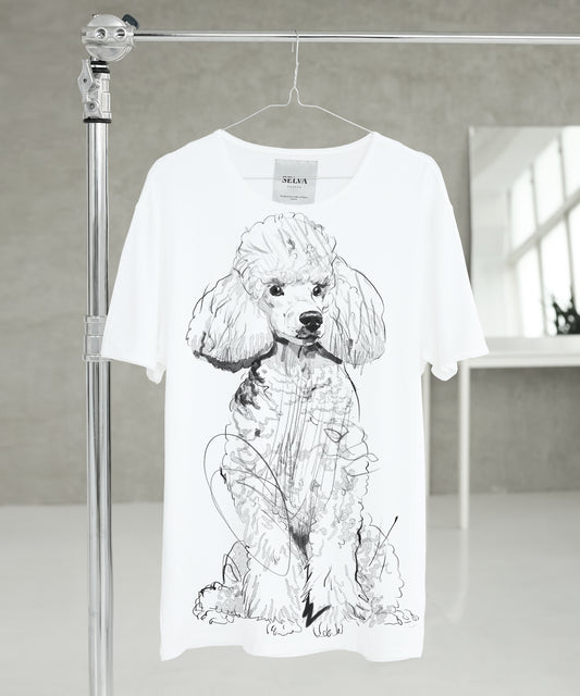Koszulka męska - Poodle - No. 3 - Biała