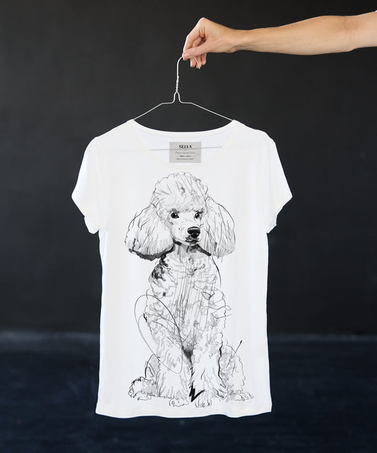 Koszulka damska - Poodle - No. 3 - Biała