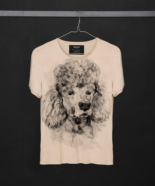 Koszulka damska - Poodle - No. 2 - Hummus
