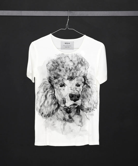 Koszulka damska - Poodle - No. 2 - Biała