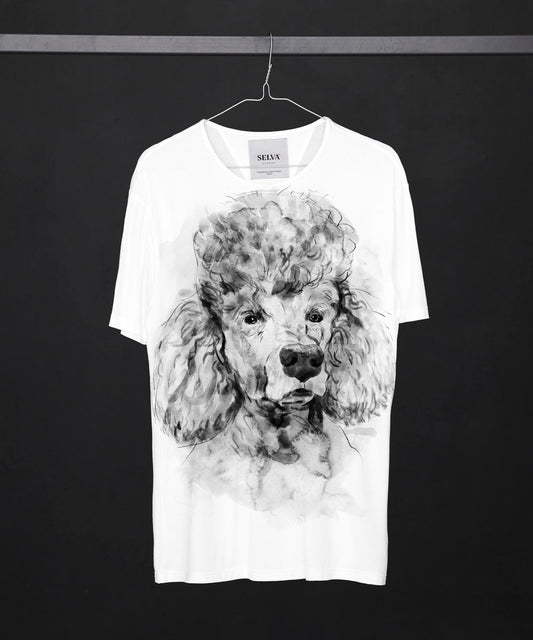 Koszulka męska - Poodle - No. 2 - Biała