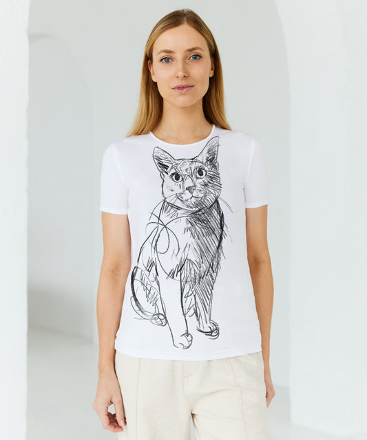 Russian Blue Women's White T-Shirt