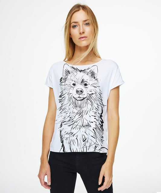 Koszulka damska - Samojed - No. 1 - Biała