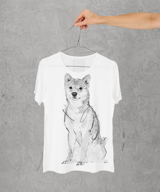 Koszulka damska - Shiba Inu - No. 2 - Biała