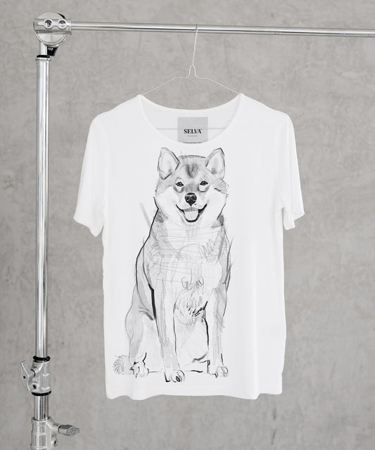 Koszulka damska - Shiba Inu - No. 3 - Biała