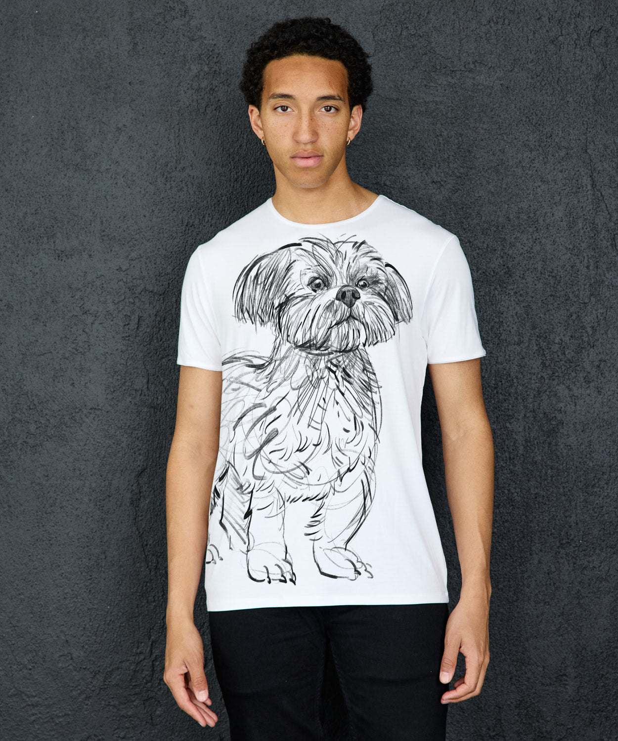 Koszulka męska - Shih tzu - No. 1 - Biała