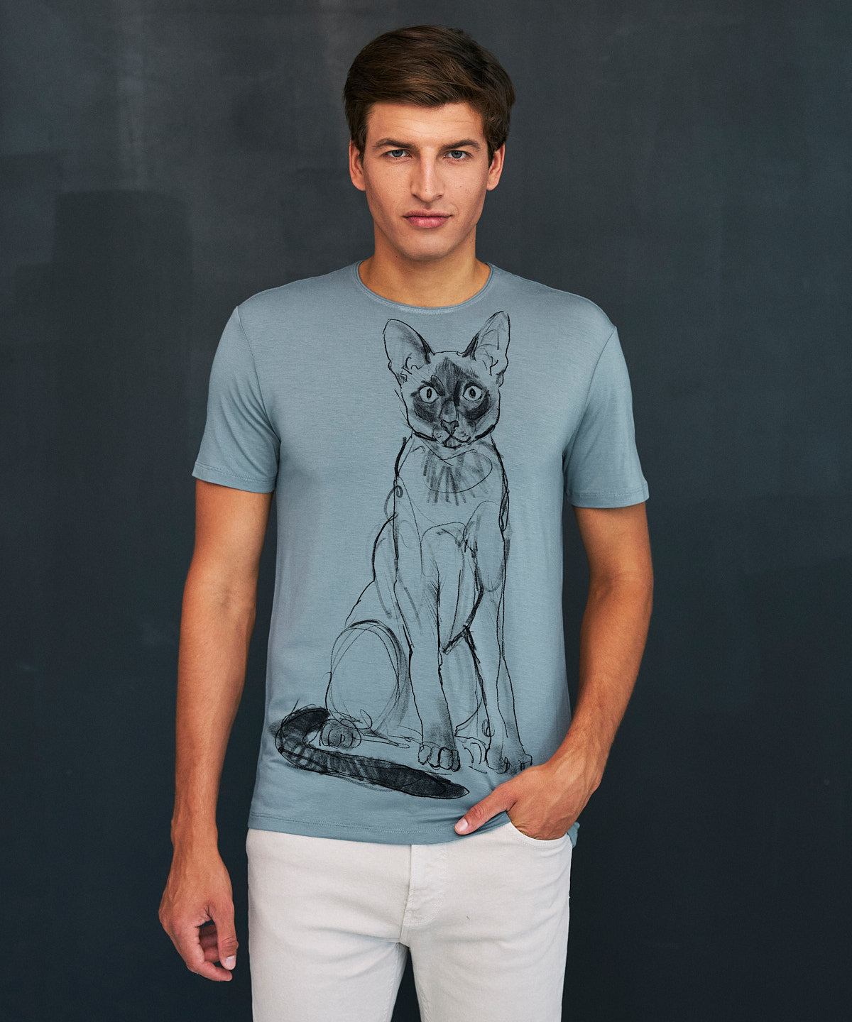 Siamese Cat Men's Storm Cloud T-Shirt