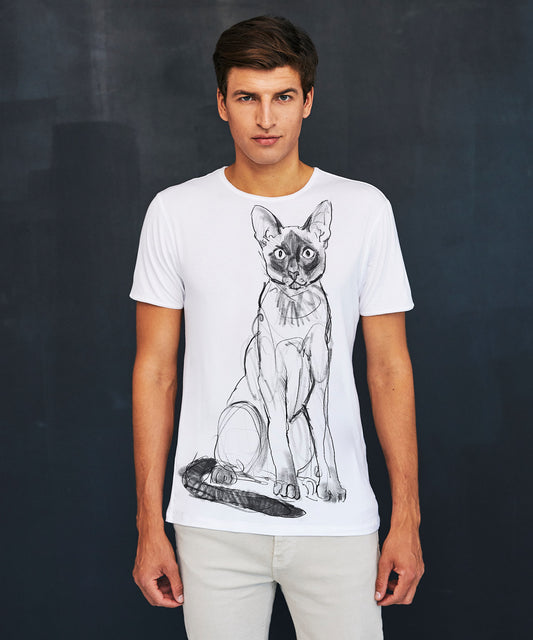 Siamese Cat Men's White T-Shirt