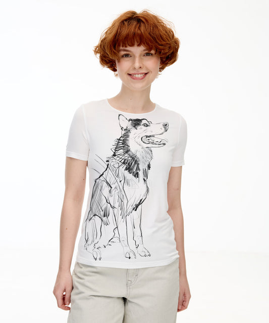 Siberian Husky No. 2 Women's White T-Shirt