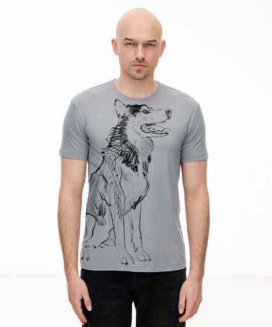 Siberian Husky No. 2 Men's Storm Cloud T-Shirt