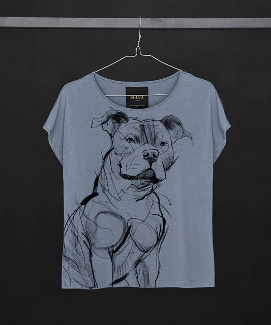 Koszulka damska - Staffordshire Bull Terrier - No. 1 -  Storm Cloud