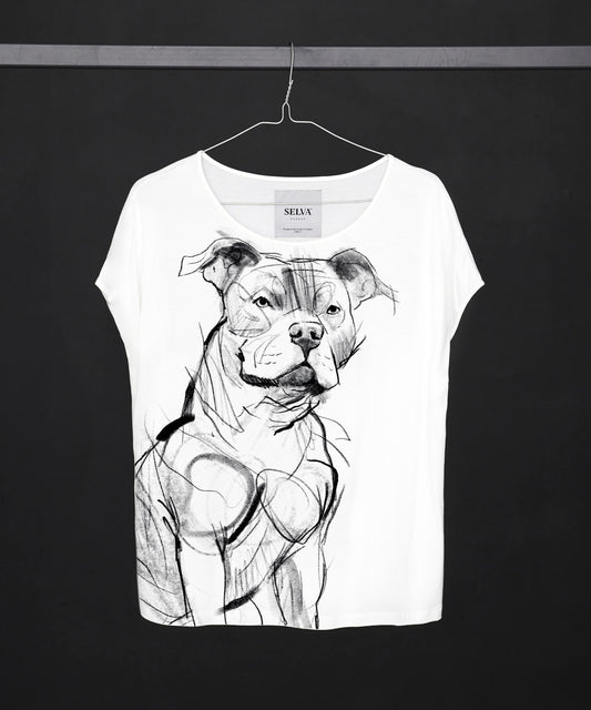 Koszulka damska - Staffordshire Bull Terrier - No. 1 - Biała