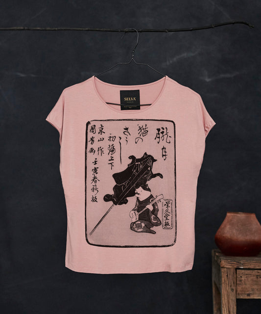 Ukiyo-e no.35 light pink t-shirt woman