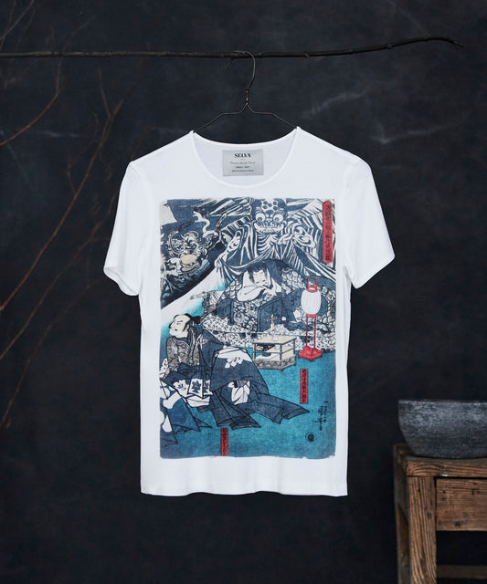 Ukiyo-e no. 55 white t-shirt woman