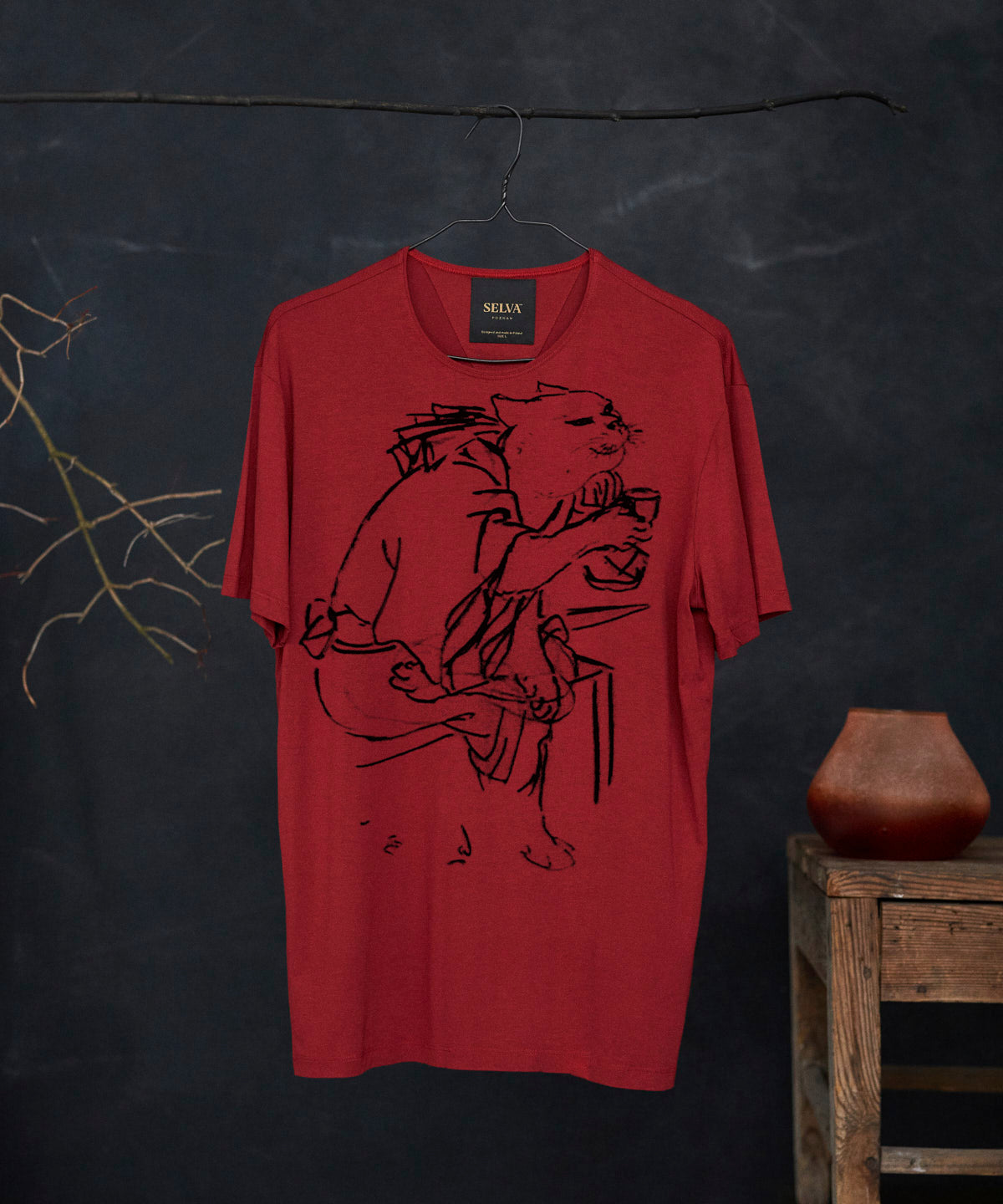 Unknown artist sketch no.55 marsala t-shirt man