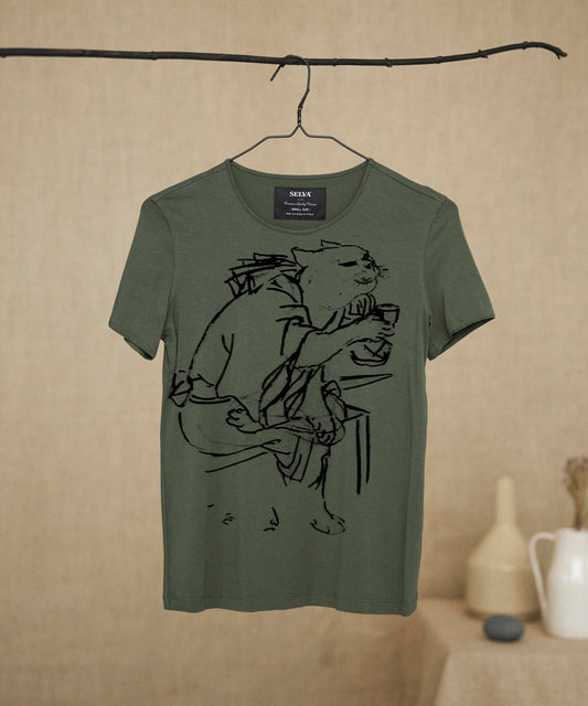Unknown artist sketch no.55 khaki t-shirt woman