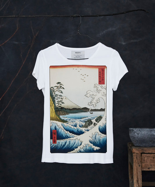 Utagawa Hiroshige no.69 white t-shirt woman
