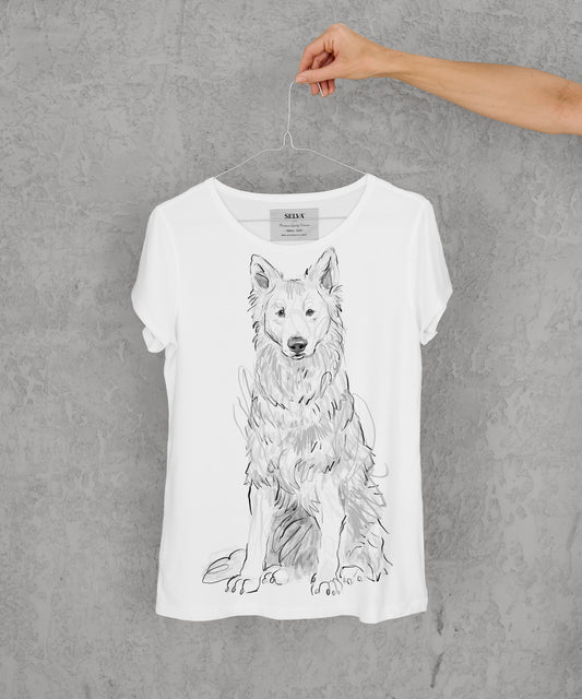 White Swiss Shepherd No. 2 Women's White T-Shirt