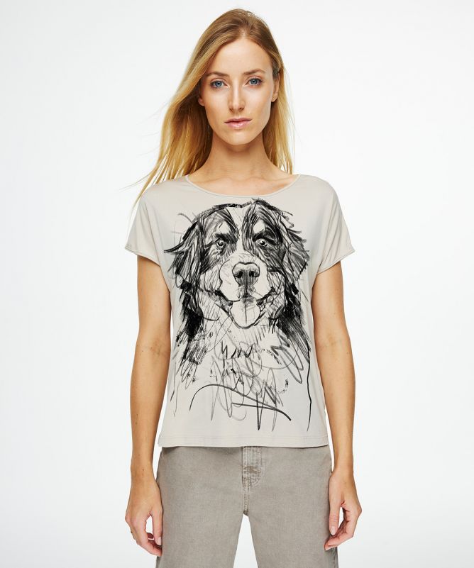 Bernese Mountain Dog hummus t-shirt woman