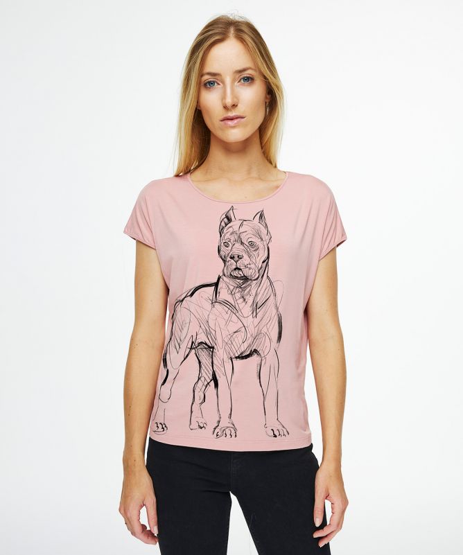 Cane corso light pink t-shirt woman
