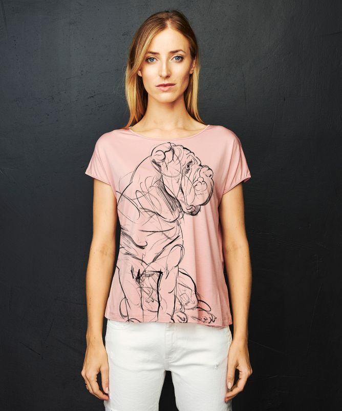 Neapolitan mastiff light pink t-shirt woman