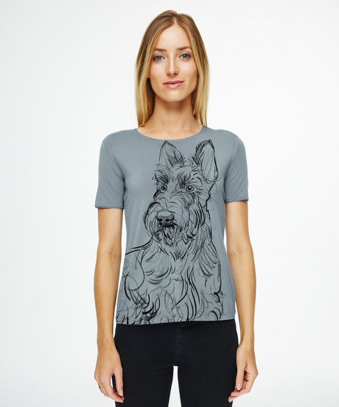 Scottish Terrier storm cloud t-shirt woman