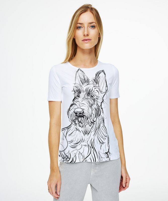 Scottish Terrier white t-shirt woman