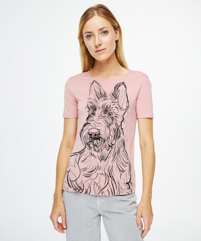 Scottish Terrier light pink t-shirt woman