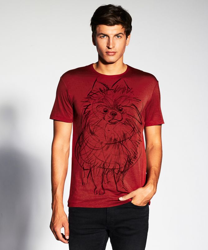 Pomeranian marsala t-shirt MAN