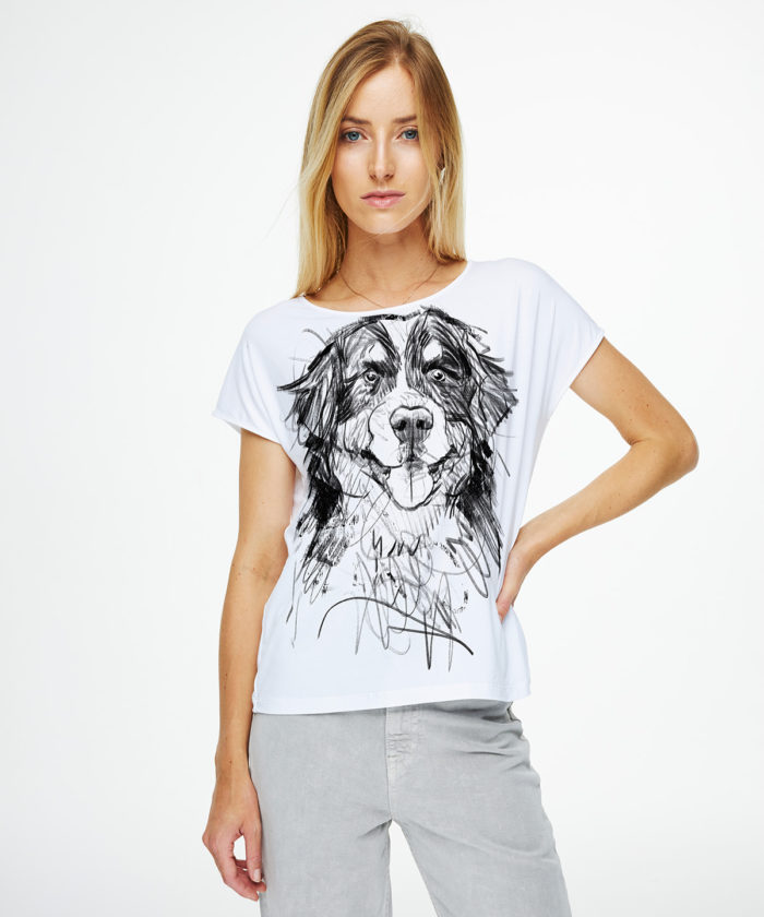 Bernese Mountain Dog white t-shirt woman