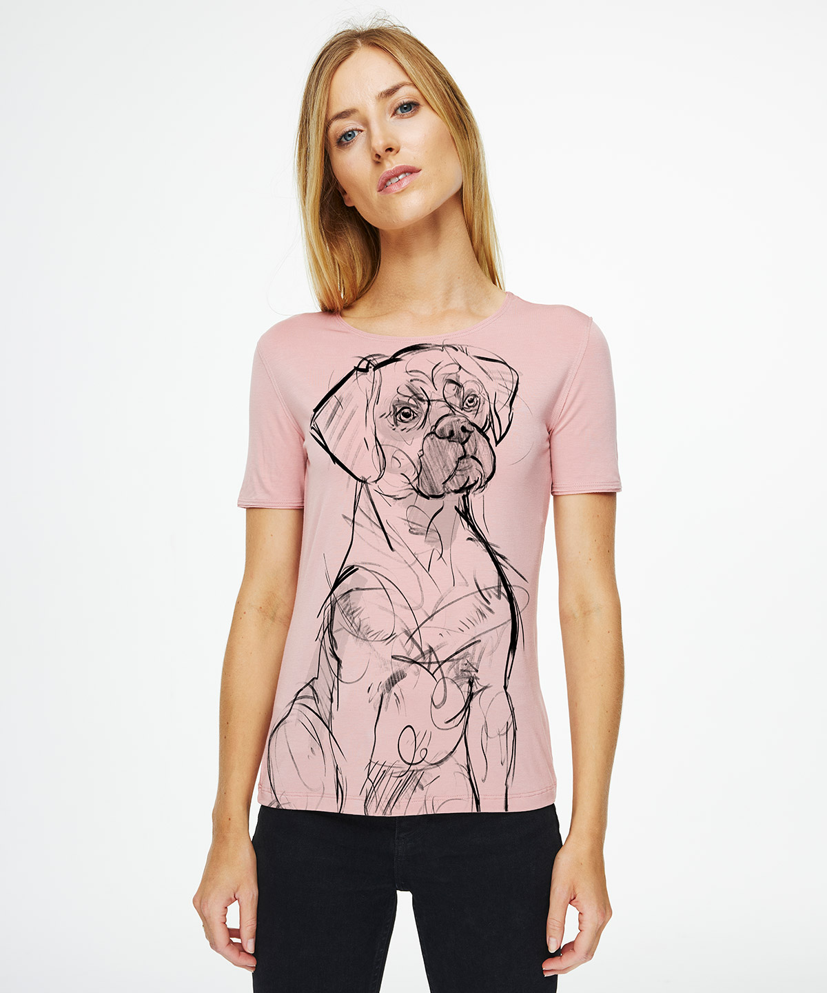 Puggle light pink t-shirt woman