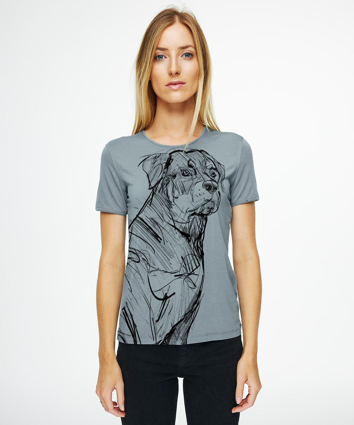 Rottweiler storm cloud t-shirt woman