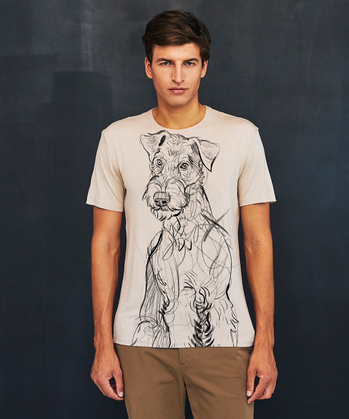 Airedale Terrier hummus t-shirt MAN