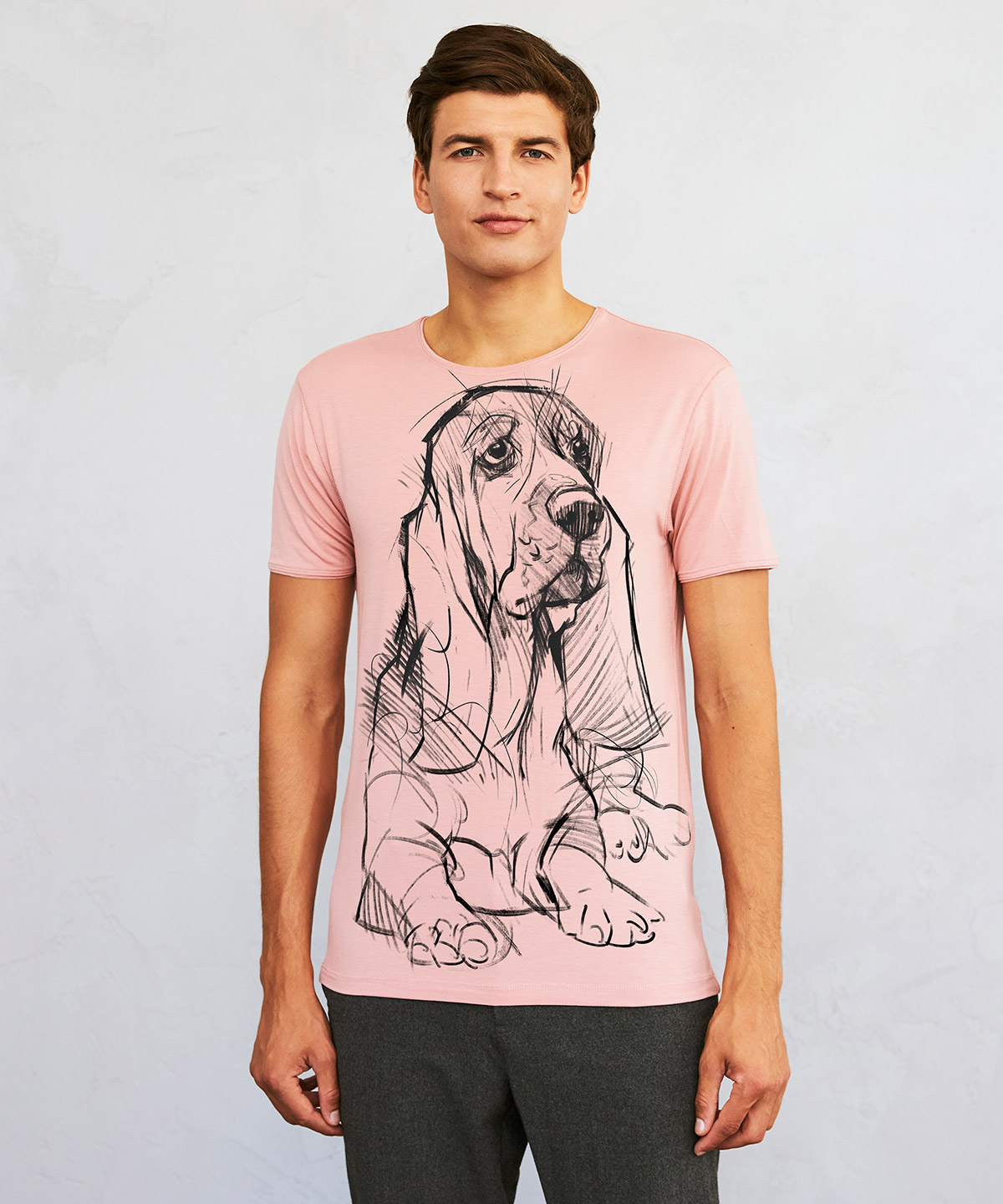 Basset light pink t-shirt MAN