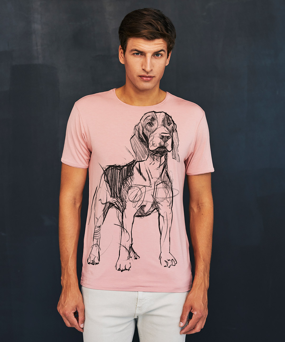 Beagle light pink t-shirt MAN
