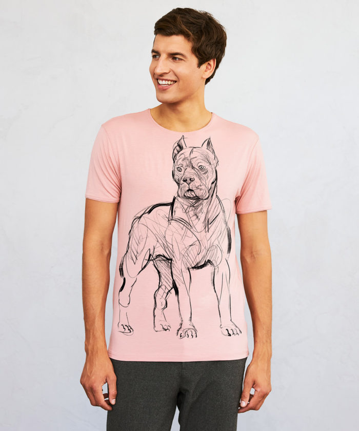 Cane corso light pink t-shirt MAN