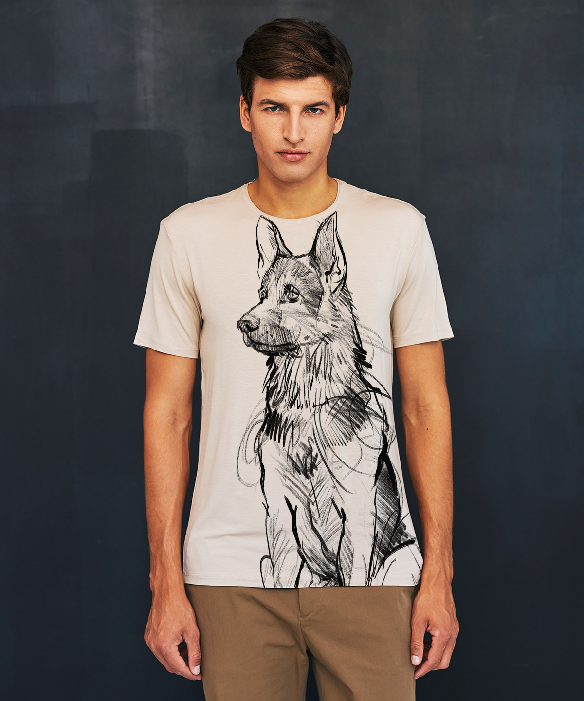 German Shepherd hummus t-shirt MAN