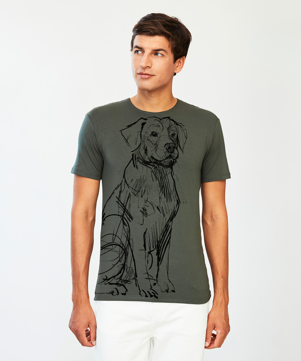 Labrador retriever khaki t-shirt MAN