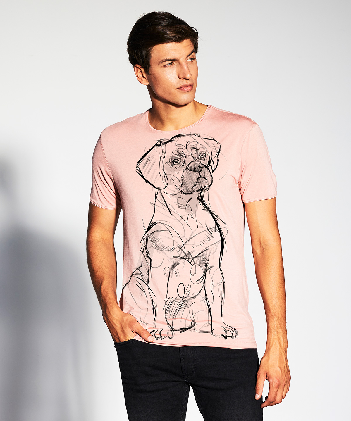 Puggle light pink t-shirt MAN