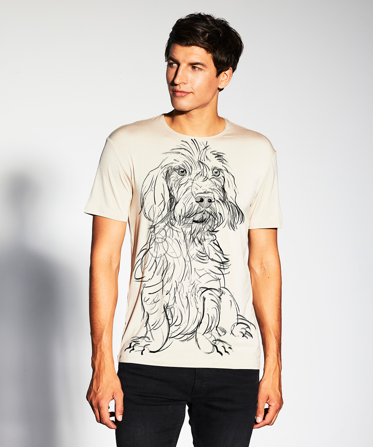 Wirehaired Dachshund hummus t-shirt MAN
