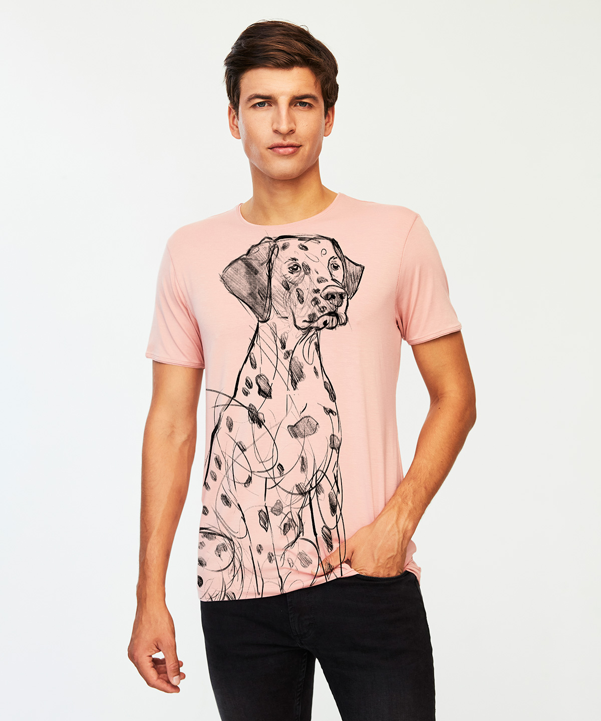 Dalmatian light pink t-shirt MAN